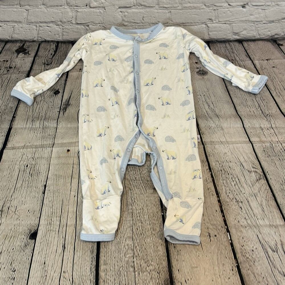Bubble Baby Polar Bear Bamboo Snap Footie